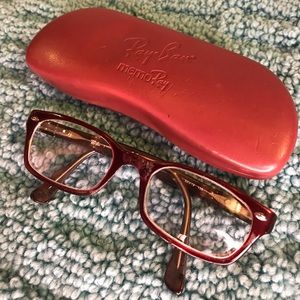Ray Ban Eye Glasses - Maroon frame with case